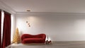 Festive christmas room interior  comfortable  minimalist  design, 3d render decoration Royalty Free Stock Photo