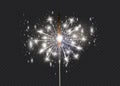 Festive Christmas sparkler set isolated on transparent background. Vector eps10 Royalty Free Stock Photo