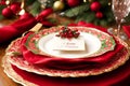 Festive Christmas Table Place Cards by Martha Stewart.AI Generated Royalty Free Stock Photo