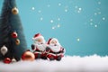 Festive Christmas Tree and Holidays Santa Decoration Ornaments - Celebrating the Season of Joy. created with Generative AI Royalty Free Stock Photo