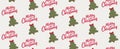 Festive Christmas Tree and Lettering Pattern Royalty Free Stock Photo