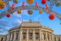 Festive cityscape - view of the Burgtheater on Christmas eve in the city of Vienna