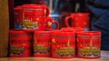 Festive cityscape - view of the Christmas glass mugs closeup on the Vienna Christmas