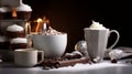 Festive Coffee Station With Hot Chocolate - Realistic Still Life