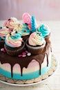 Festive and colorful birthday cake Royalty Free Stock Photo