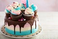 Festive and colorful birthday cake Royalty Free Stock Photo