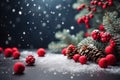 Festive colorful christmas background with snow. Royalty Free Stock Photo