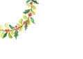 Festive colorful Christmas garland watercolor illustration