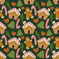 Christmas gingerbread cookies seamless digital pattern