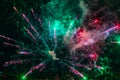 Festive colorful fireworks in the night sky, abstract background Royalty Free Stock Photo