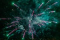 Festive colorful fireworks in the night sky, abstract background Royalty Free Stock Photo