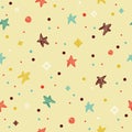 Festive colorful seamless pattern with star