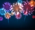 Festive colour firework background