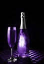 Festive Commercial Celebrations - Purple Bottle & Glass