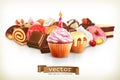 Festive cupcake with candle Royalty Free Stock Photo