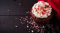 Festive Cupcake Frosting Top with Sprinkles