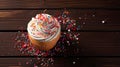 Festive Cupcake Frosting Top with Sprinkles