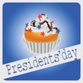 Festive cupcake to the Presidential day.