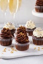 Festive cupcakes with sprinkles served for New Years Eve party Royalty Free Stock Photo