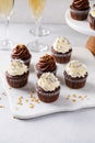 Festive cupcakes with sprinkles served for New Years Eve party Royalty Free Stock Photo