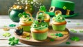 St Patricks Day Festive Cupcakes with Vibrant Decorations Royalty Free Stock Photo