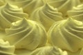 Festive curls for cake meringue cream yellow color