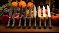 Festive cutlery on the table with flowers and decorative elements