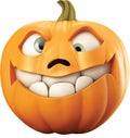 Festive 3D Cute Cartoon Halloween Pumpkin with big eyes and funny face