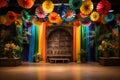 festive dance hall decorations for salsa night Royalty Free Stock Photo