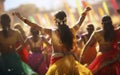 Festive Dances and Celebrations. The vibrancy and joy of cultural festivals, showcasing traditional dances and celebrations. back