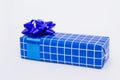 Festive dark blue gift box.