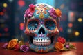 Festive Day of the Dead celebration featuring a