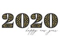 Festive Gold Font Happy New Year 2020 Graphic