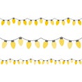 Festive decorative yellow lights on string