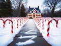 Festive Delight Candy Cane Lane Markers.AI Generated