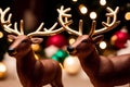 Festive Delight Capturing the Magic of Santa s Reindeer Figurines.AI Generated