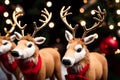 Festive Delight Capturing the Magic of Santa s Reindeer Figurines.AI Generated