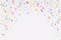 Festive design. Border of colorful bright confetti