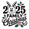 A festive design features the year Family Christmas 2025 Royalty Free Stock Photo