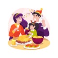 Festive dinner isolated cartoon vector illustration.