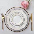 Festive dinner set for Valentine`s day or date Royalty Free Stock Photo