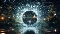 festive disco ball, shines ball, disco elements, Royalty Free Stock Photo