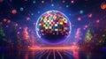 festive disco ball, shines ball, disco elements, Royalty Free Stock Photo