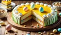 Festive Easter Cake with Candy Eggs