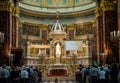 Festive Easter Church Prayer at St. Stephen`s Catholic Basilica in Budapest, Hungary