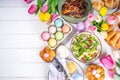 Festive Easter dinner or brunch table Royalty Free Stock Photo