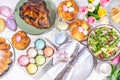 Festive Easter dinner or brunch table Royalty Free Stock Photo