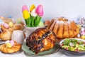 Festive Easter dinner or brunch table Royalty Free Stock Photo