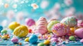 Festive Easter Egg Confections with Bright Decorations Royalty Free Stock Photo