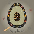 Festive Easter Egg with Cute Egg inside. From Happy Easter Collection. Creative Card